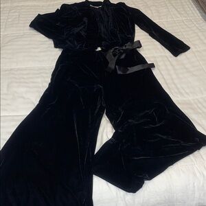 Black Velvet Two-Piece Set